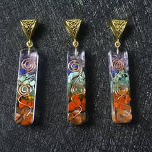 Retro Colorful Chips Stone Natural Chakra Orgone Energy Pendant Pendulum Amulet Reiki Healing Orgonite Crystal Pendant for Women 2024 - buy cheap