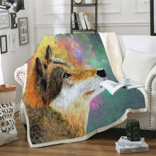 Wolf 3D Print Sherpa Blanket Couch Quilt Cover Travel Bedding Outlet Velvet Plush Throw Fleece Blanket Bedspread 2024 - buy cheap