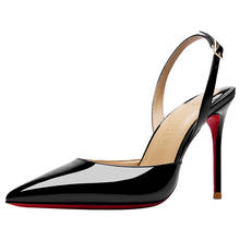 Sandalias de tacón alto con tira en el tobillo para mujer, zapatos de tacón fino, Sexy, color rojo, para verano 2024 - compra barato