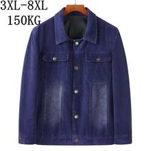 Мужская Вельветовая куртка, повседневная плотная мягкая куртка, размеры 8XL 7XL 6XL, Осень-зима 2020 2024 - купить недорого