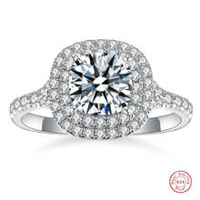Anillo de Plata de Ley 925 para mujer, joyería de moissanita cuadrada con diamantes, corte de cojín clásico 3ct 2024 - compra barato