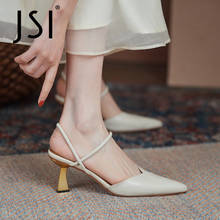 JSI Sexy Style Narrow Band Women Shoes Sandals Summer Fashion Strange Heel Dress Pointed Toe Genuine Leather Basic Shoes VO36 2024 - buy cheap