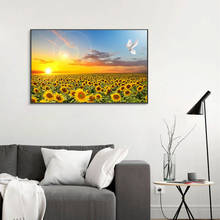 Sunflower Canvas Paintings Nordic Sunrise Landscape Posters and Prints Cuadros Wall Art Pictures for Living Room Home Decoration 2024 - buy cheap
