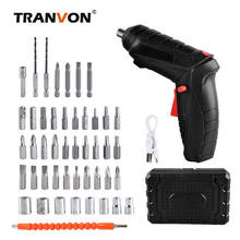 TRANVON DIY Electric Cordless Screwdriver Rechargeable Battery Collapsible Household Multi-Function Electric Screwdriver Set 2024 - buy cheap