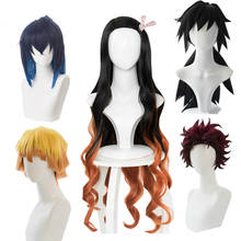 Anime Cosplay Demon Slayer Kimetsu No Yaiba Nezuko Tanjirou Agatsuma Zenitsu Tomioka Giyuu Inosuke Cosplay Wigs Earrings Mask 2024 - buy cheap