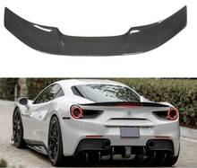 Real Carbon Fiber Car Rear Wing Trunk Lip Spoilers For Ferrari 488 GTB 2015 2016 2017 2018 2019 2020 2021 2024 - buy cheap