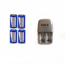Batería recargable de iones de litio CR2, gran capacidad, 880mAh, 3v, cargador inteligente, 4 Uds. 2024 - compra barato
