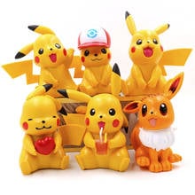 Cute Pokemon Pikachu Anime Cartoon Figure Doll Pokemon Pikachu Eevee Cartoon Figurine Collection Model Toy Kids Children Toys 2024 - buy cheap