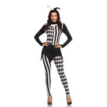 Sexy engraçado circo palhaço traje impertinente fantasia vestido uniforme adulto halloween cosplay roupas para as mulheres assustador traje 2024 - compre barato