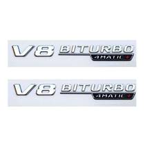 Chrome V8 BITURBO 4MATIC+ Fender Emblems Badges for Mercedes 4MATIC + 2024 - buy cheap