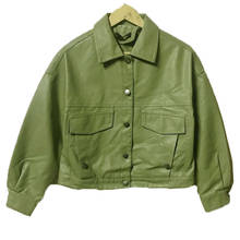 Jaqueta de couro feminina com design, primavera e outono, casaco de couro com botões para mulheres, roupa para motocicleta 2024 - compre barato