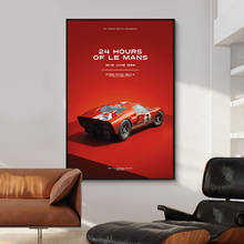 Ford GT 40 24 Hours Of Le Mans June 1966 Poster On Canvas Print Wall Art Picture For Living Noom Home Decoration Frameless 2024 - buy cheap
