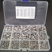 Caixa de parafusos sextavados para máquina, m2, m3, m4, m5, m6, aço inoxidável, soquete, porca, parafuso hexagonal, kit de sortimento, 304 2024 - compre barato