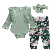 0-24M 3PCS Newborn Baby Girl Clothes Set Kid Tops Long Sleeve Romper Floral Pants Headband Outfits Set Clothes 2024 - buy cheap