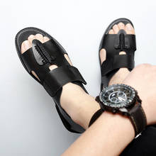 Hot Sale Men's Sandals Fashion Summer Leisure Beach Sandals High Quality Genuine Leather Sandals Zapatos De Hombre 2024 - buy cheap