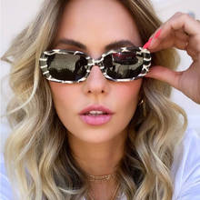 Óculos de sol retângulo feminino, óculos vintage gradiente retangular para mulheres 2020 envio direto 2024 - compre barato