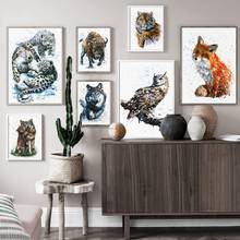 Tiger wolf fox pôsteres nórdicos impressos, telas de leopardo, arte para parede, pintura de fotos para decoração 2024 - compre barato