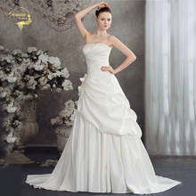 Foto vestido de noiva 2020, vestido de casamento sem alças, aplique com miçangas, branco marfim 2024 - compre barato