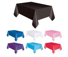 Toalha de mesa descartável de plástico, 137x183cm, cor sólida, para casamento, festa de aniversário, tampa retângulo, toalha de mesa, 1 peça 2024 - compre barato