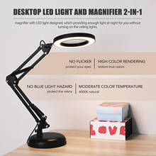 5X Magnifying Glass Desk Lamp Magnifier LED Light Foldable Reading Lamp with Three Dimming Modes USB Power Supply 2024 - buy cheap