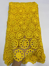 Yellow Guipure Cord Lace 2020 High Quality Nigerian African Cord Lace Fabric Latest Punch Water Soluble For Wedding Party 5Yards 2024 - buy cheap