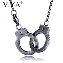 V.YA Stainless Steel Classic Design Famous Brand Handcuffs Pendant Necklaces For Men Necklace Luxury Jewelry Top Quality For Men 2024 - buy cheap