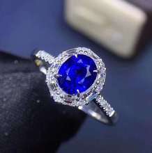 Натуральный настоящий синий сапфир, кольцо из стерлингового серебра 925 пробы, Изящные Ювелирные изделия ручной работы, кольца на палец 2024 - купить недорого
