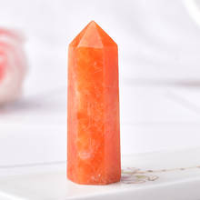 1 шт. натуральный кристалл точка Sunstone энергии камень, реики обелиск сырые кристаллы кварцевые башня оранжевый палочка домашний Декор Рождественский подарок 2024 - купить недорого