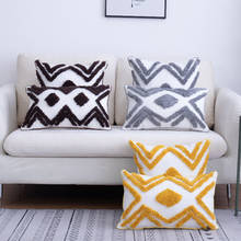 Modern YellowTufted Pillowcase Boho Style Cushion Cover 45x45cm Home Decoration Geometry Black Grey Pillows 2024 - buy cheap