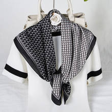 silk scarves 70*70cm women casual geometric pattern scarf 2021 new square elegant lady office neckerchief foulard bandana shawl 2024 - buy cheap