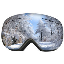 Сферические очки для катания на лыжах с широким видением, ветрозащитные противотуманные лыжные очки для сноуборда, спорта на открытом воздухе, HD UV400, очки для снегохода, маска 2024 - купить недорого