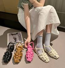 Zapatos planos de verano para mujer, sandalias a la moda de estilo de hadas romano, Baotou, novedad de 2021 2024 - compra barato