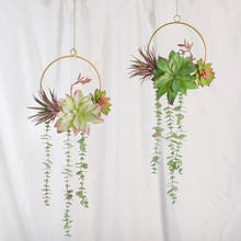 Kit de guirlanda de metal com folhas de eucalipto verde, artificial, suculentas para decoração da parede do berçário, decoração de casamento 2024 - compre barato