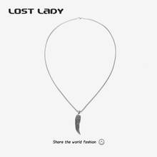 Lost Lady New Fashion Angel Wing Pendant Necklaces Female Retro Silver Color Necklaces for Women Man Party Jewelry Gift 2024 - buy cheap