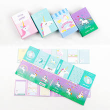 Lovely Cute Unicorn Party 6 Folding Memo Pad N Times Sticky Notes Memo Notepad Bookmark Gift Stationery 2024 - buy cheap