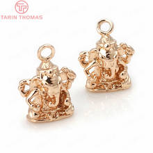 6PCS 16.5x13mm 24K Champagne Gold Color Plated Brass India Elephant Buddha Charms Pendants High Quality Jewelry Accessories 2024 - buy cheap