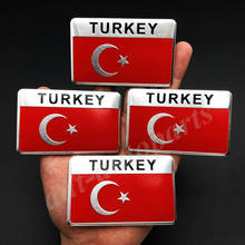 4x Металл Турции турецким флагом эмблема автомобиля знак мотоциклетные Стикеры наклейки обтекатель 2024 - купить недорого