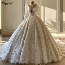 2020 Ivory Wedding Dresses Long Sleeves Princess Wedding Gowns Elegant Chapel Vestido De Noiva Special Design свадебные платья 2024 - buy cheap