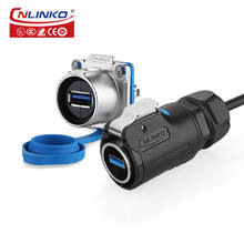 CNLINKO-enchufe M24 USB 3,0 impermeable IP67, conector USB de montaje en Panel, cargador retráctil, duradero, Cable de 0,5 m, 1.5A 2024 - compra barato