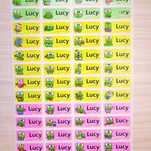 100PCS Cartoon Frog Sticker Pattern Custom Name Sticker Waterproof Personal Label Children Tag Scrapbook School Stationery 2024 - buy cheap