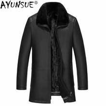 AYUNSUE Winter Genuine Leather Jacket Men Natural Mink Fur Lining Deerskin Leather Real Fur Coat Deri Ceket A19-Z1828 KJ3816 2024 - buy cheap