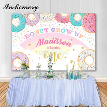 InMemory Donuts Theme Birthday Background Candy Paradise Child 1st Birthday Party Photography Backgrounds Photo Studio Photocall 2024 - buy cheap