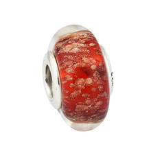 Amuletos de vidro murano vermelho 925 original, pulseira pandora, contas de prata esterlina faça você mesmo, fabricação de joias por atacado 2024 - compre barato