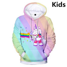 2 To 14 Years Kids Hoodies 3D Rainbow Horse Printed boys girls Hoodie Sweatshirt Harajuku Cartoon Jacket Coat children Clothes 2024 - buy cheap