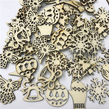 200PCS Mix DIY Natural Wooden Art Craft Merry Christmas Decoration for Home Hanging Ball Tree Ornaments Xmas Gift 35MM-40MM 2024 - buy cheap