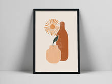 Sun Still Life Art Print | Minimal Terra Poster | Terracotta Wall Art | Greek Vase Wall Print | Abstract Terra Art oman Warm Col 2024 - buy cheap