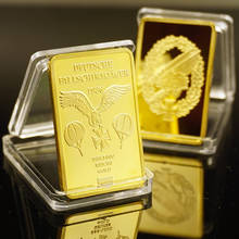 Business Gift For 999 Real Gold Plated Bar Deutsche Reichsbank Gold Bar German Iron Ingot Bar OZ Eagle Cross 2024 - buy cheap