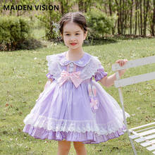 Vestido infantil feminino de laço tutu, vestido de princesa para festa de aniversário para crianças 2024 - compre barato