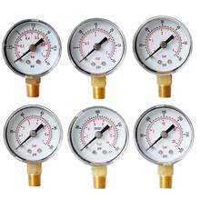 40mm Face Pressure Gauge 1/8" BSPT Bottom Mount 15,30,60.100,160 200, 300 PSI & Bar for Air Gas Water Fuel Liquid 2024 - buy cheap