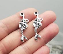 20pcs/lot--33x10mm, Mermaid chams, Antique silver plated Mermaid charms,DIY supplies, Jewelry accessories 2024 - buy cheap